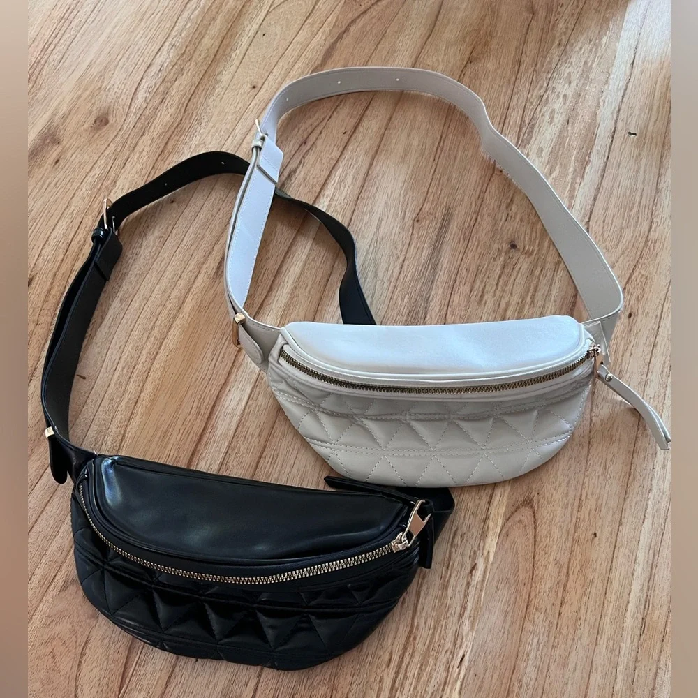 Quilted Black and Cream Women’s crossbody bag - Picture 2 of 2